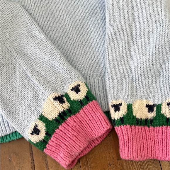 Mini boden fairisle countryside sheep knit cardigan sweater 7-8 years - Picture 9 of 9